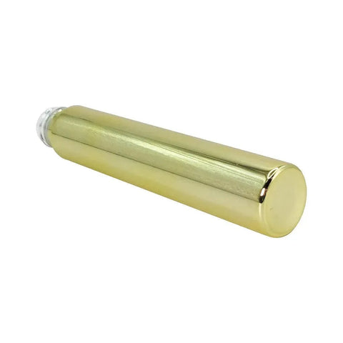 Child Resistant | 120 Mm - 22 Mm Gold Chrome Glass Pre-roll Tube With Gold Cap - 50 Count - The Supply Joint