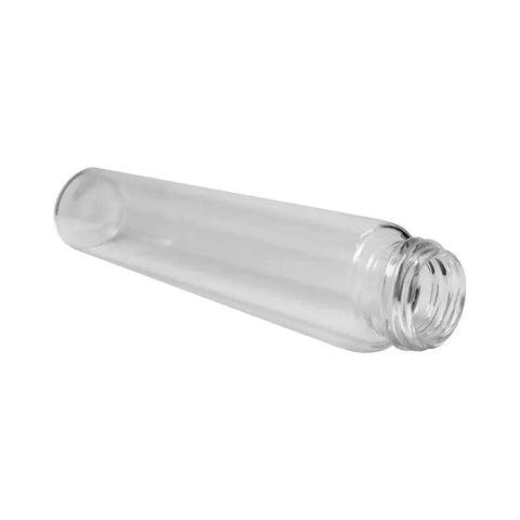 Child Resistant | 120 Mm - 25 Mm Clear Glass Pre-roll Tube With Black Cap - 50 Count - The Supply Joint