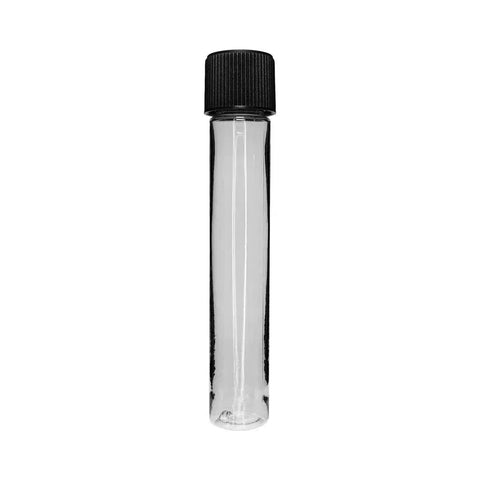 Child Resistant | 120 Mm Plastic Clear Pet Tube With Black Cap - 50 Count - The Supply Joint