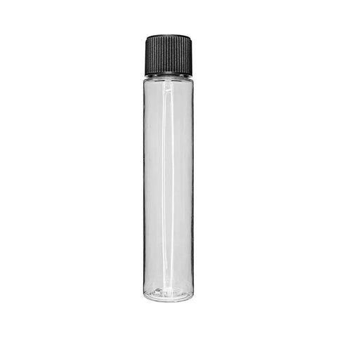 Child Resistant | 127 Mm -25 Mm Clear Glass Pre-roll Tube With Black Cap - 50 Count - The Supply Joint