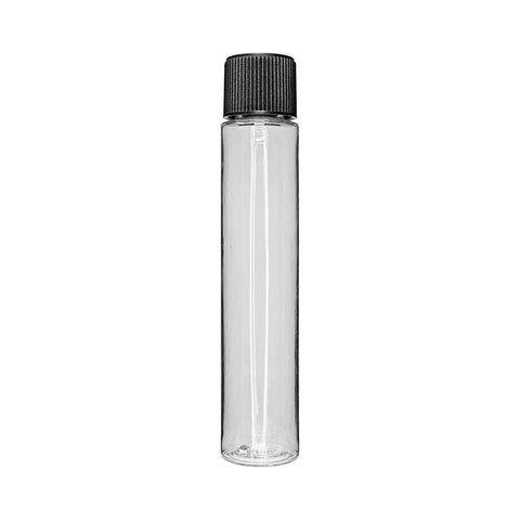 Child Resistant | 127 Mm -25 Mm Clear Glass Pre-roll Tube With Black Cap - 50 Count - The Supply Joint 