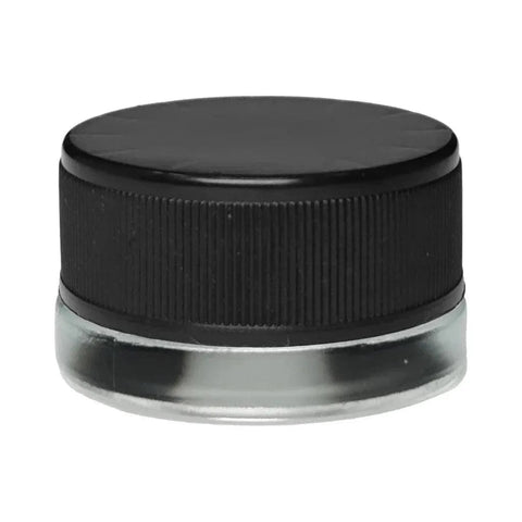 Child Resistant | 7 Ml Clear Straight Round Glass Concentrate Jar With Cap - 50 Count - The Supply Joint