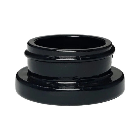 Child Resistant | 9 Ml Black Round Glass Concentrate Jar With Cap - 360 Count - The Supply Joint