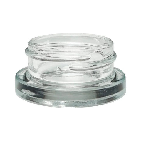 Child Resistant | 9 Ml Clear Straight Round Glass Concentrate Jar With Cap - 50 Count - The Supply Joint