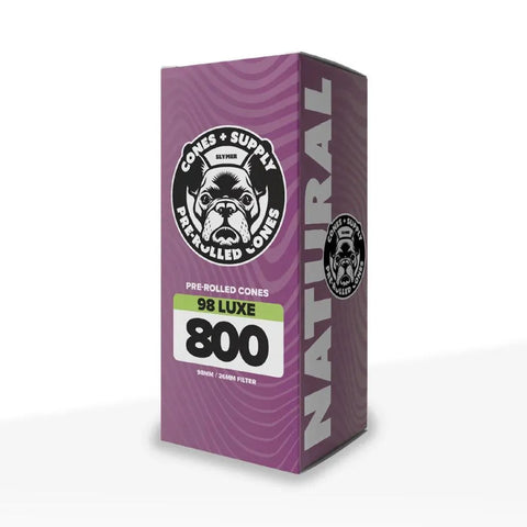 Cones + Supply Pre-rolled Cones 98 Luxe 98mm - Unbleached Paper - 800 Count - The Supply Joint
