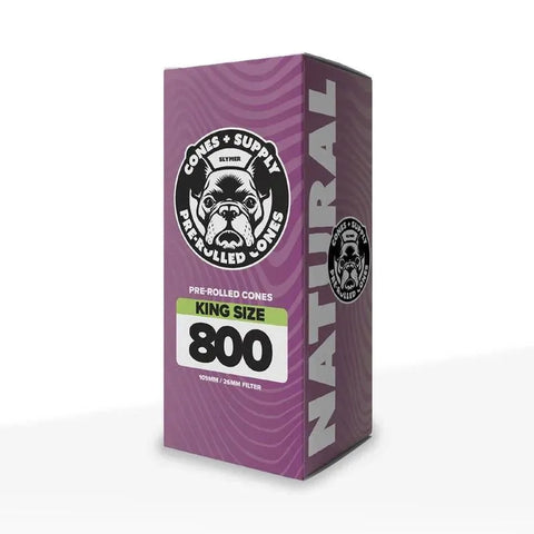 Cones + Supply Pre-rolled Cones King Size 109mm - Unbleached Paper - 800 Count - The Supply Joint