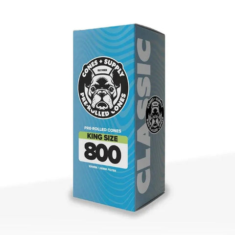 Cones + Supply Pre-rolled Cones King Size 109mm - White Paper - 800 Count - The Supply Joint