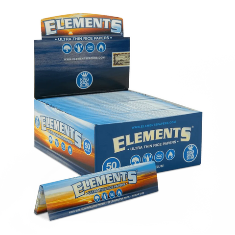 Elements King Size Slim Rice Rolling Papers - 50 Pack - The Supply Joint