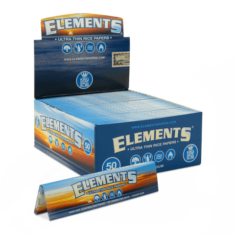 Elements King Size Slim Rice Rolling Papers - 50 Pack - The Supply Joint 