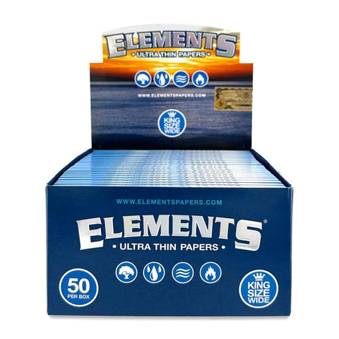 Elements King Size Wide Ultra Thin Rolling Papers - 50 Pack - The Supply Joint 