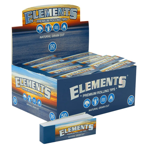 Elements Natural Grain Cut Premium Rolling Tips - 50 Pack - The Supply Joint