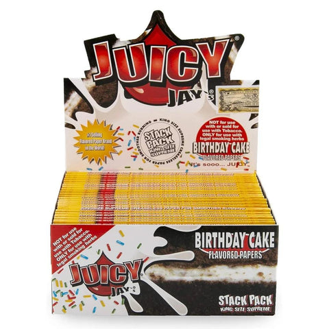 Juicy Jay's King Size Supreme Birthday Cake Flavored Rolling Papers - 24 Pack - The Supply Joint 