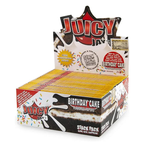 Juicy Jay's King Size Supreme Birthday Cake Flavored Rolling Papers - 24 Pack - The Supply Joint