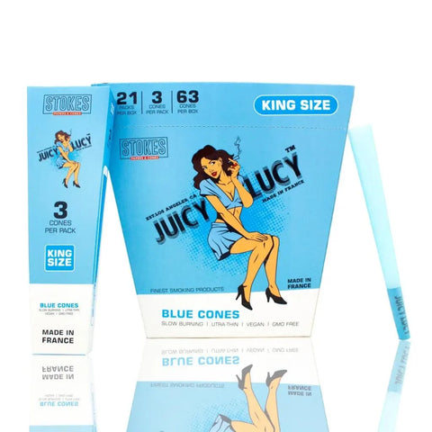 Juicy Lucy King Size Blue Cones 3 Pack - 21 Count - The Supply Joint