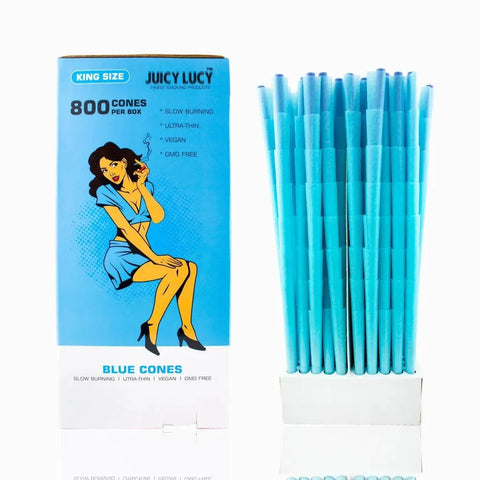 Juicy Lucy King Size Blue Cones - 800 Count - The Supply Joint