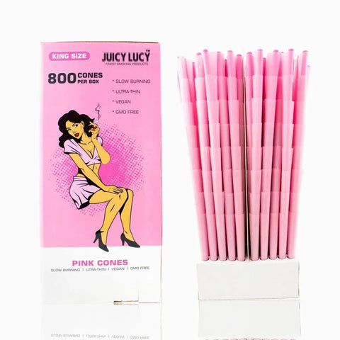 Juicy Lucy King Size Pink Cones - 800 Count - The Supply Joint