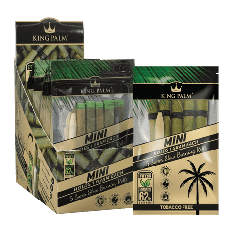 King Palm 5 Mini Rolls Display Box - 15 Count - The Supply Joint 