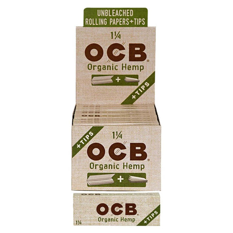 Ocb Organic Hemp 1¼ Rolling Papers + Tips - 24 Pack - The Supply Joint 