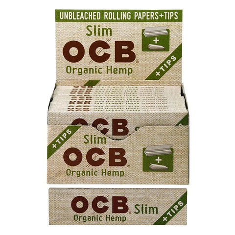 Ocb Organic Hemp Slim Rolling Papers + Tips - 24 Pack - The Supply Joint