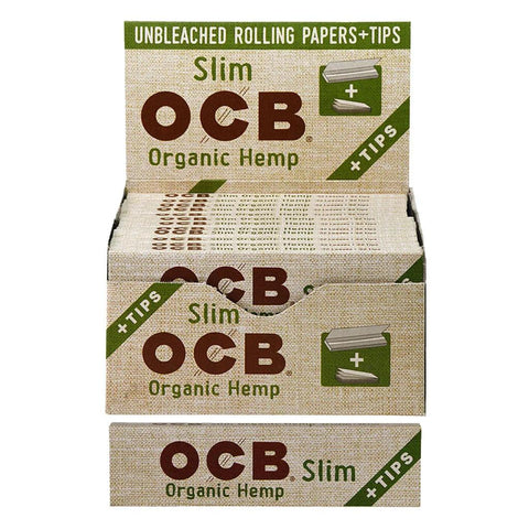 Ocb Organic Hemp Slim Rolling Papers + Tips - 24 Pack - The Supply Joint 