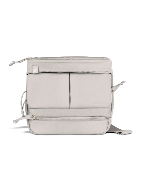 Front shot of Puffco beige Proxy travel bag