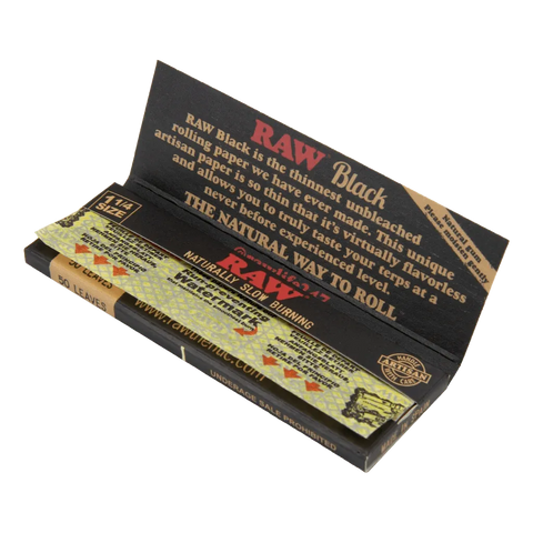 Raw Black Classic 1 1/4 Rolling Papers - 24 Pack - The Supply Joint