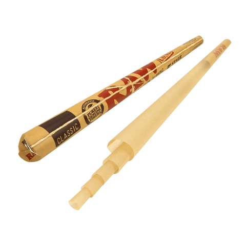 Raw Classic 5 Stage Rawket Pre-roll Cone 5 Pack - Unbleached Paper - 15 Packs - The Supply Joint