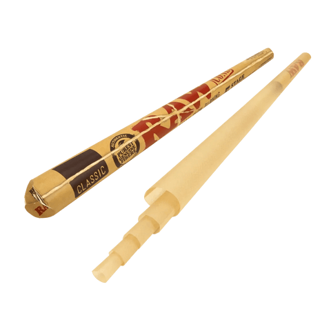 Raw Classic 5 Stage Rawket Pre-roll Cone 5 Pack - Unbleached Paper - 15 Packs - The Supply Joint 