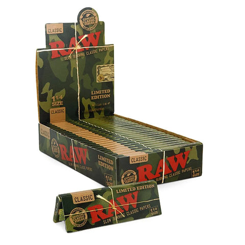 Raw Classic Camo 1 1/4 Rolling Papers - 24 Pack - The Supply Joint