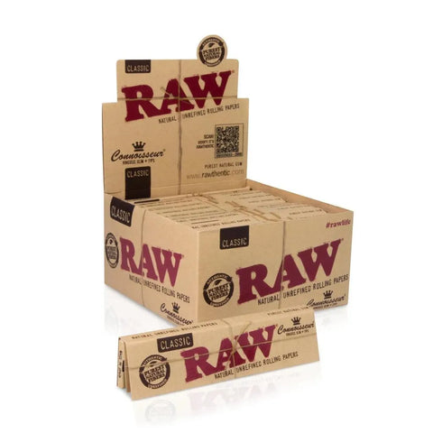 Raw Classic Connoisseur King Size Slim Rolling Papers + Tips - 24 Pack - The Supply Joint
