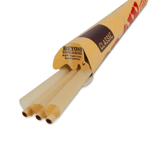 Raw Classic King Size Cones 3 Pack - Unbleached Paper - 32 Packs - The Supply Joint