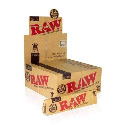 Raw Classic King Size Slim Rolling Papers - 50 Pack - The Supply Joint 