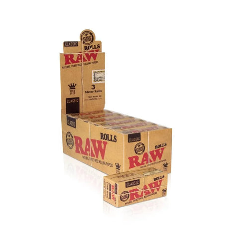 Raw Classic Paper Rolls King Size - 3 Meters - 12 Pack - The Supply Joint
