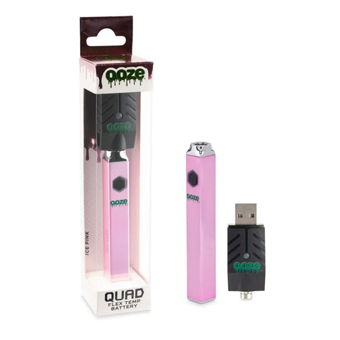 Ooze Quad 510 Thread 500 mAh Square Vape Pen Battery - 12 Count Display - The Supply Joint