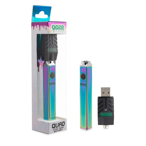 Ooze Quad 510 Thread 500 mAh Square Vape Pen Battery - 12 Count Display - The Supply Joint