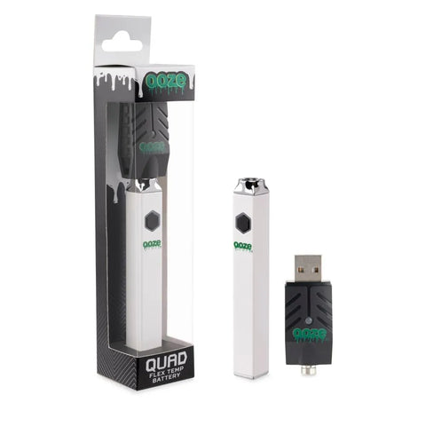 Ooze Quad 510 Thread 500 mAh Square Vape Pen Battery - 12 Count Display - The Supply Joint