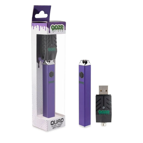 Ooze Quad 510 Thread 500 mAh Square Vape Pen Battery - 12 Count Display - The Supply Joint