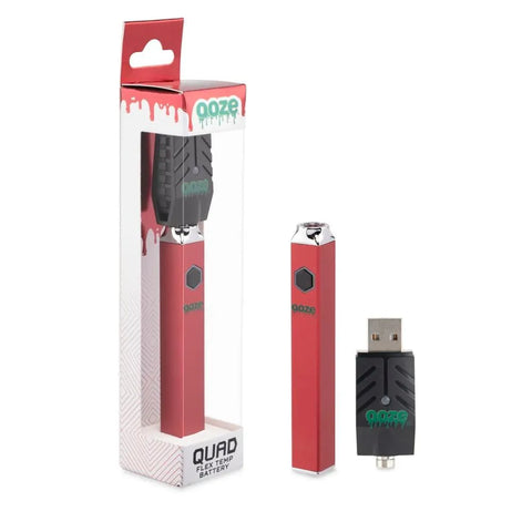 Ooze Quad 510 Thread 500 mAh Square Vape Pen Battery - 12 Count Display - The Supply Joint
