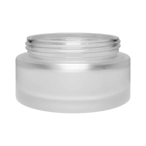 100 Gram Clear Frosted Glass Jar With Wood Cap - 120 Count - The Supply Joint 