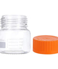 250 mL Wide Mouth Graduated Round Reagent Lab Glass Bottle With Orange Polypropylene Screw Cap - The Supply Joint 