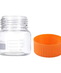 250 mL Wide Mouth Graduated Round Reagent Lab Glass Bottle With Orange Polypropylene Screw Cap - The Supply Joint 