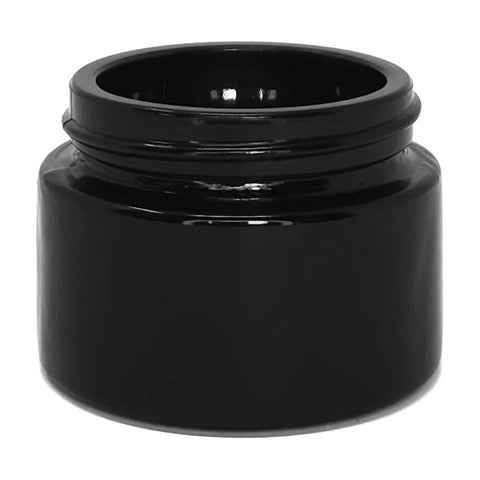 30 Gram Black Glass Jar With Lid - 180 Count - The Supply Joint 