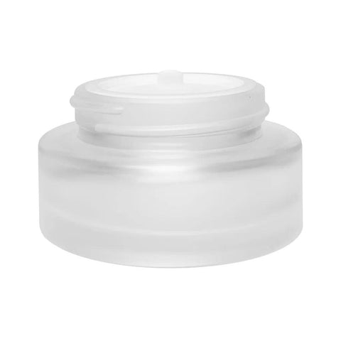 30 Gram Clear Frosted Glass Jar With Wood Cap - 200 Count - The Supply Joint 