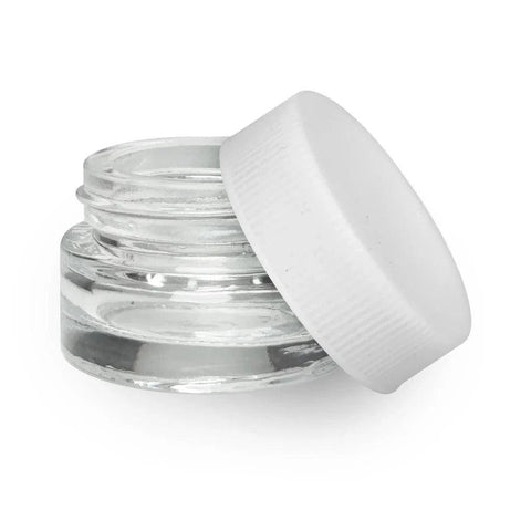 5 Ml Clear Round Glass Concentrate Jar With Cap - 50 Count - The Supply Joint 