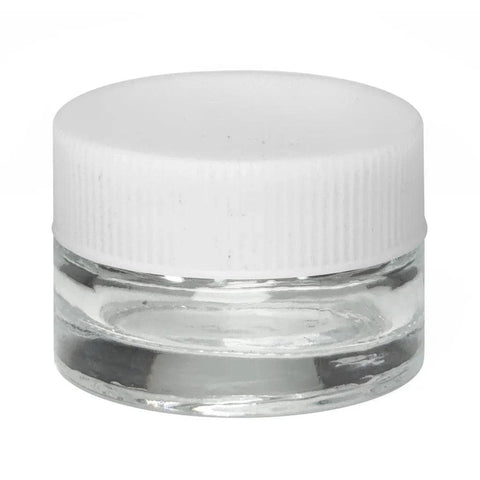 5 Ml Clear Round Glass Concentrate Jar With Cap - 50 Count - The Supply Joint 