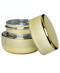 5 Ml Gold Chrome Round Glass Concentrate Jar With Gold Chrome Cap - 50 Count - The Supply Joint 
