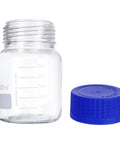 500 mL Wide Mouth Graduated Round Reagent Lab Glass Bottle With Blue Polypropylene Screw Cap - The Supply Joint 