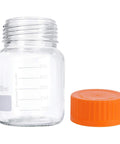 500 mL Wide Mouth Graduated Round Reagent Lab Glass Bottle With Orange Polypropylene Screw Cap - The Supply Joint 