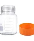 500 mL Wide Mouth Graduated Round Reagent Lab Glass Bottle With Orange Polypropylene Screw Cap - The Supply Joint 