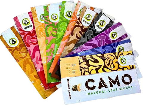 Camo Natural Leaf Rolling Wraps - 25 Count